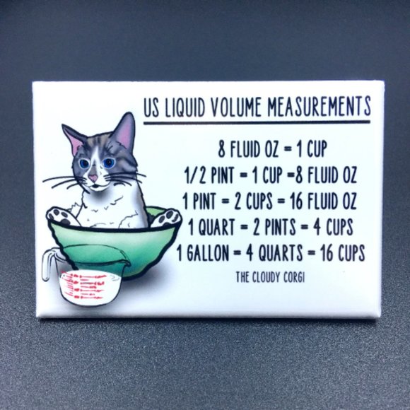 Grey & White Tabby Cat Kitchen Measurement Charts - Picture 5 of 5